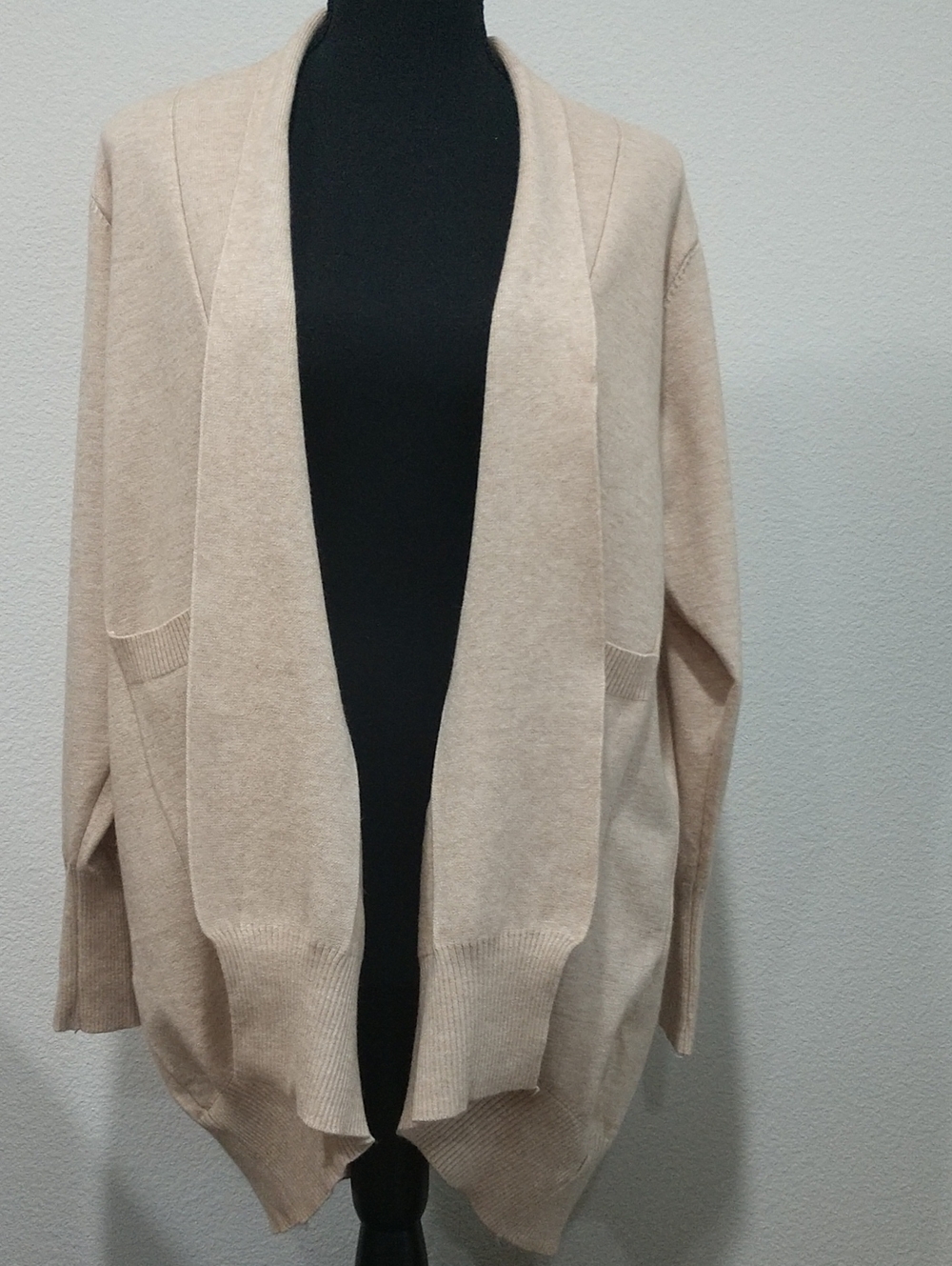 Open-Front Cream Women's Cardigan Sweater